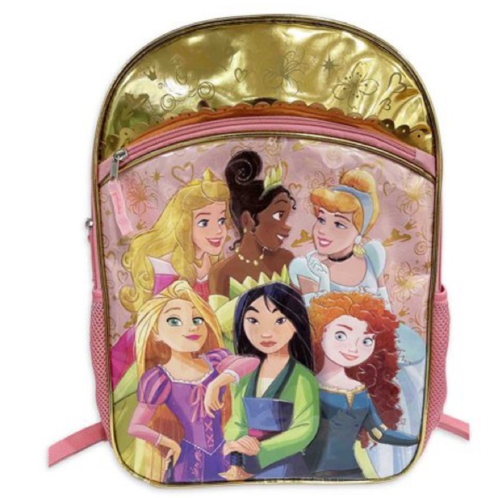 NWT DISNEY PRINCESS TIANA CINDERELLA SNOW WHITE MULAN AURORA MERIDA BACKPACK